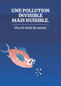 Poisson avec des lunettes regardant une molécule